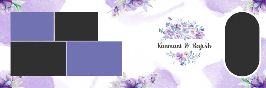 Floral Wedding Album Design 12x36 PSD Template 21 - floral border PSD template