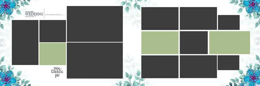 Floral Wedding Album Design 12x36 PSD Template 5 - 12x36 album PSD high DPI