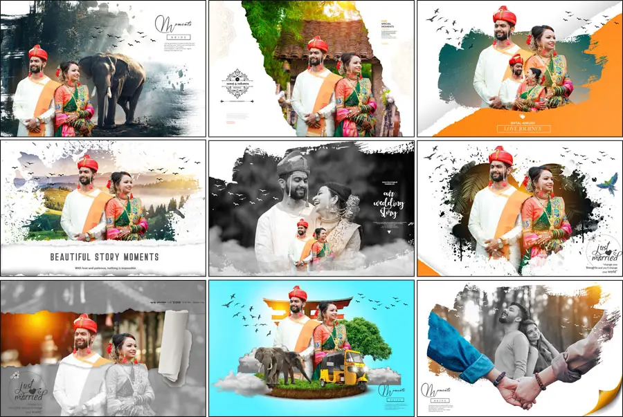 Marathi Wedding Album Cover Design 12x18 PSD Templates