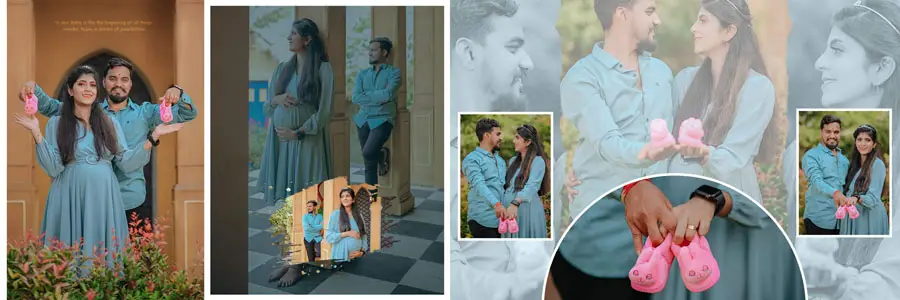 High resolution maternity photo album PSD template 12x36 size