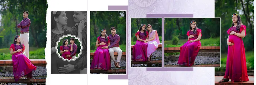 Modern maternity album PSD design 12x36 for photo studio use