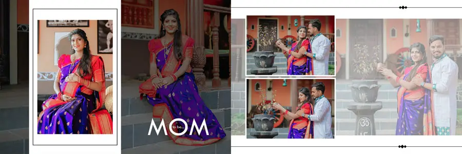 Soft theme maternity album design PSD 12x36 printable layout