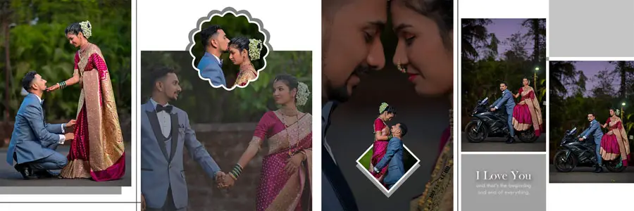 Marathi wedding reception album design 12x36 PSD