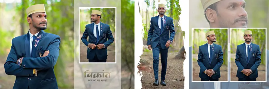 Premium Marathi wedding album design with photo frames