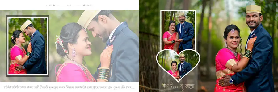 Editable wedding album design 12x36 PSD for photographers