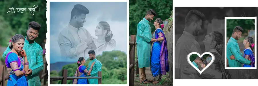 Creative Marathi wedding album design for smart object editing