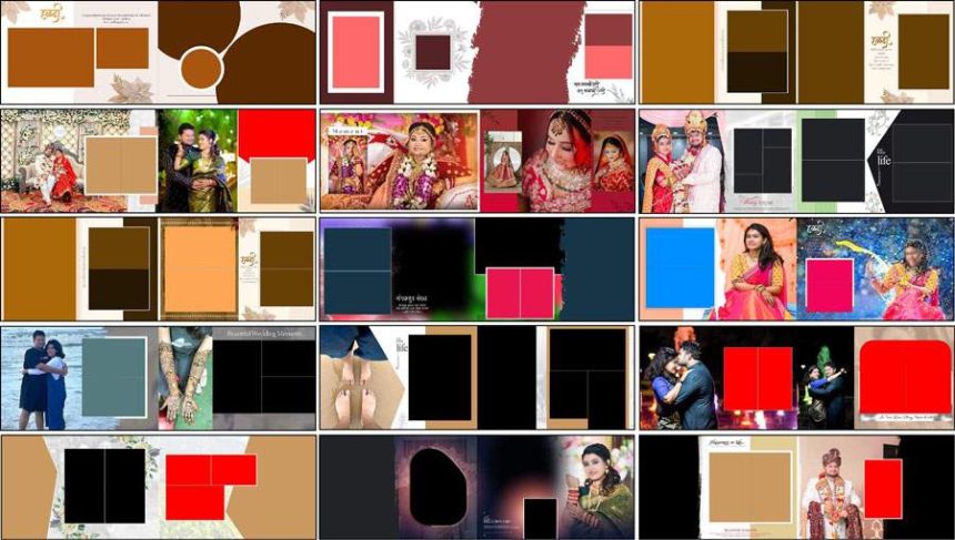 18 Bengali Album Design 12×36 PSD Layouts Free Download