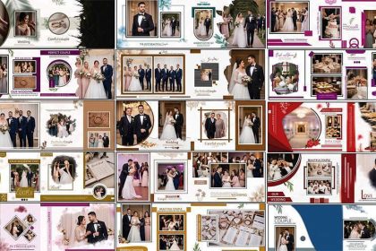 20 Couple Album Design 12x36 Free PSD Templates Download