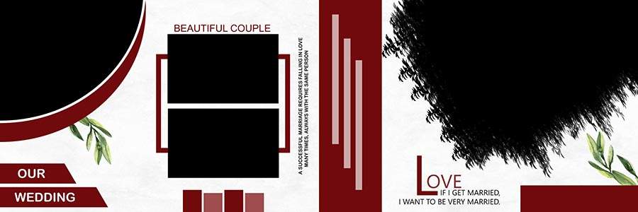 Fully layered wedding album PSD for Photoshop users
