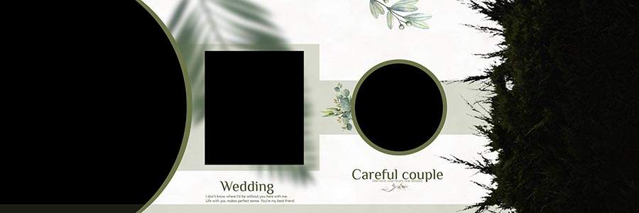Creative wedding album PSD template with elegant 12x36 photo layout