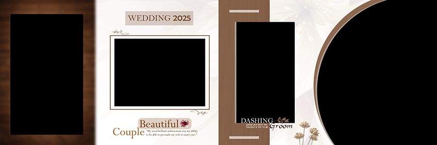 Editable wedding album layout PSD with high resolution quality