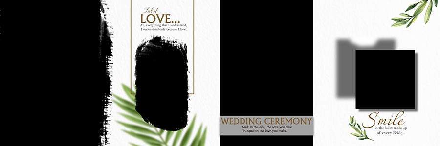 Premium wedding album layout PSD with creative photo arrangement