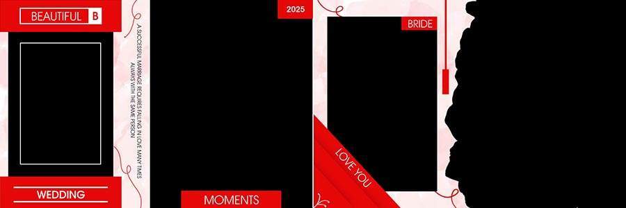 Creative couple wedding album design PSD with modern styling