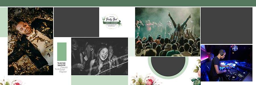 Premium 12x36 album sheet design PSD for Photoshop users