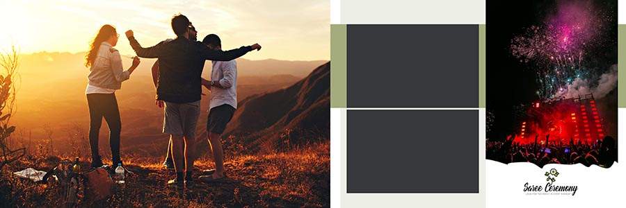 High resolution marriage album PSD with creative photo collage layout