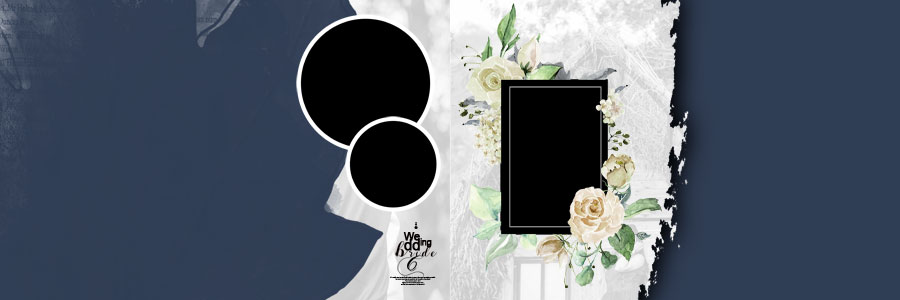 beautiful blue floral wedding album PSD 12x36 template free download for creative photo album design