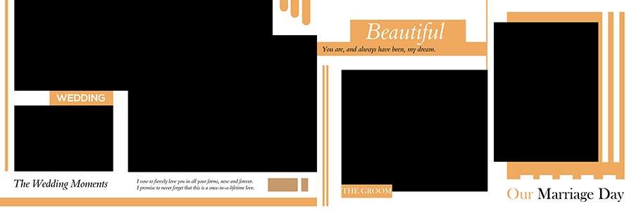 Editable wedding album layout PSD with high quality design