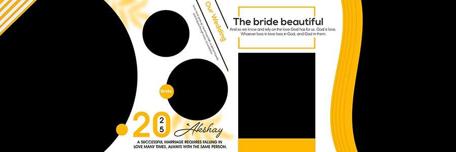Stylish wedding album sheet design PSD for Photoshop users