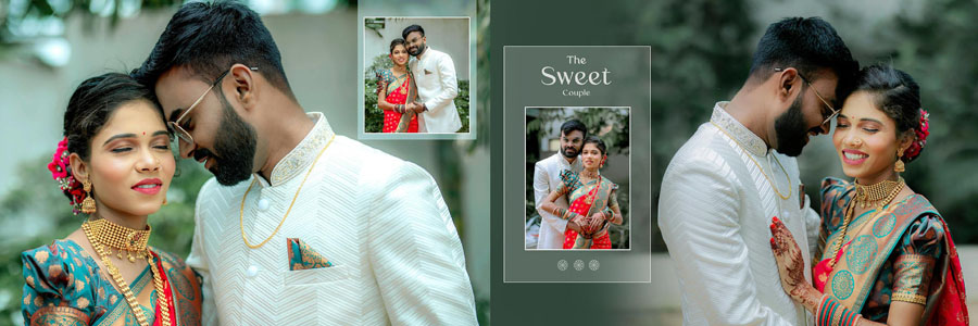 Wedding album PSD template collection with modern layouts