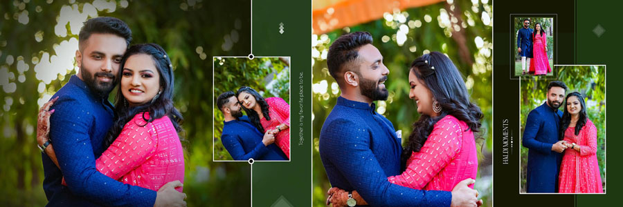 Complete marriage album design PSD template final page layout