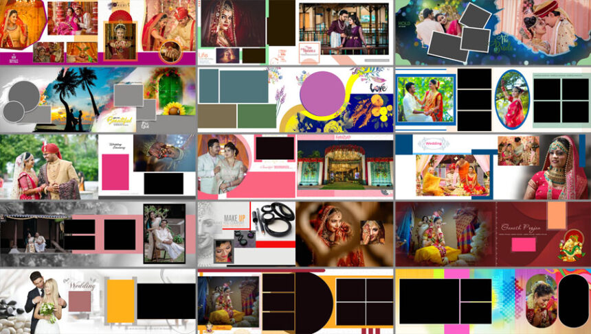 20 Free Creative Indian Wedding Album PSD Layouts 12x36