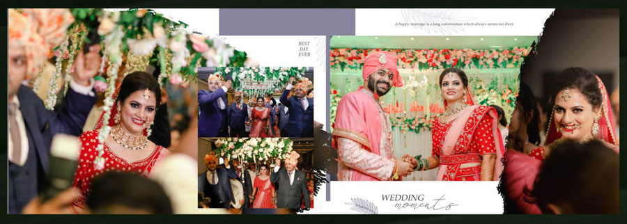 Traditional wedding album design PSD 12x36 template