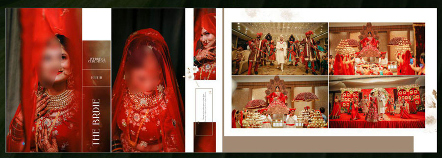 Free wedding album design PSD 12x36 spread