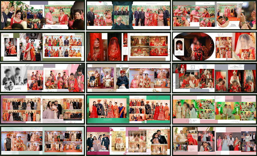 20 Free Traditional Wedding Album Design PSD 12x36