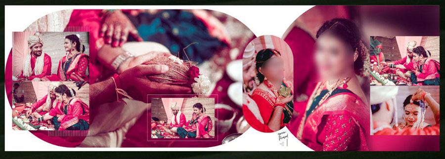 Editable 12x36 wedding album PSD template