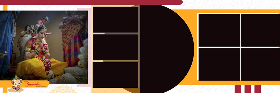 Indian wedding photo album PSD layout 12x36 design 03