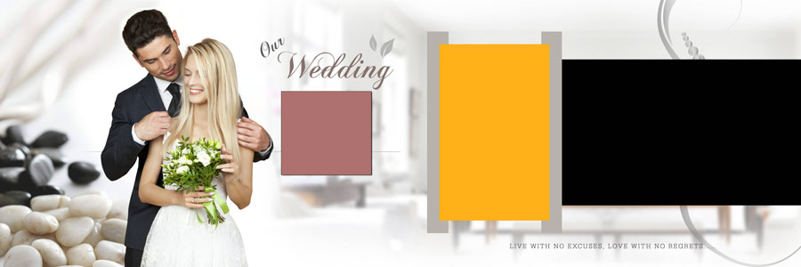 Free creative wedding album spread PSD template 04