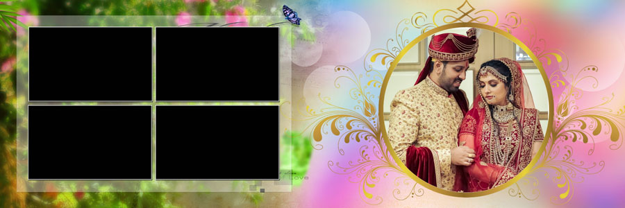 Wedding album PSD template for 12x36 photo layouts 09