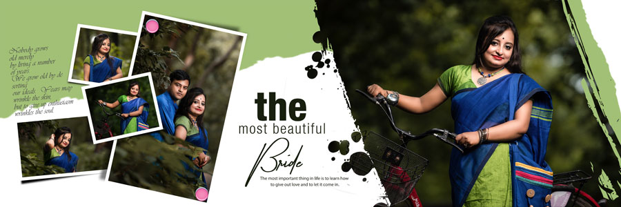 Creative 12x36 wedding couple album Photoshop layout preview 10