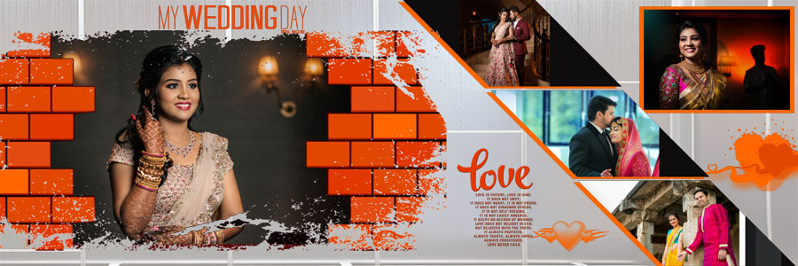 Photoshop PSD template for a modern wedding couple album preview 13
