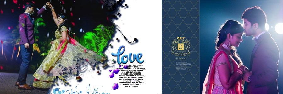 Modern wedding couple album template for Photoshop users preview 17