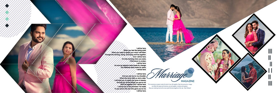Modern couple wedding album page template in PSD format preview 19