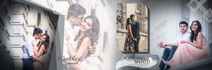 Wedding couple album page design PSD in 12x36 size preview 04