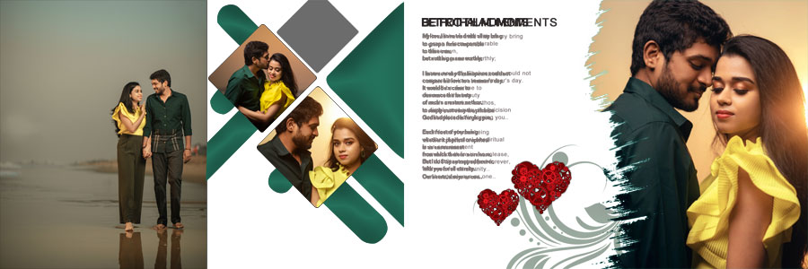 Modern wedding couple album layout in PSD format preview 08