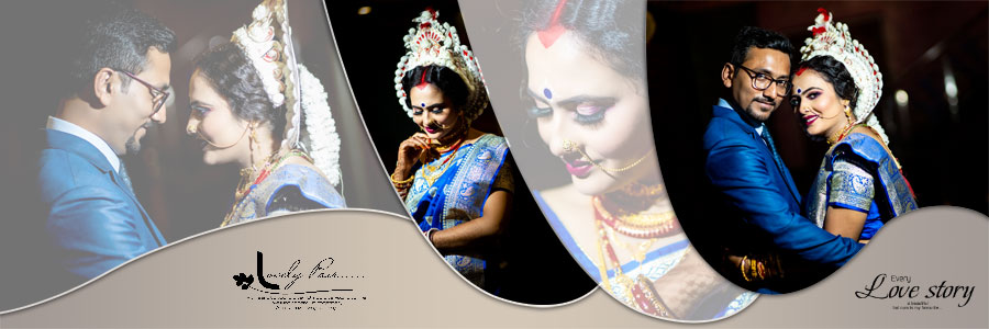 Couple portrait album design PSD for pre-wedding photoshoots