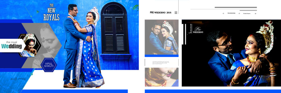 12x36 pre-wedding album design with multiple photographs