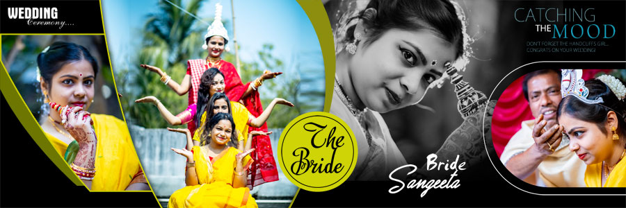 Pre-wedding album page design for couple photography