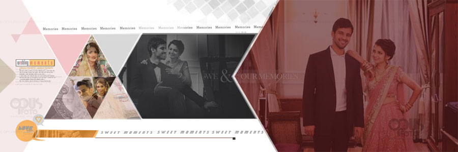 Creative pre-wedding photo collage PSD in 12x36 size