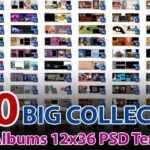 (Big Collection) 100 Photo Albums 12x36 PSD Templates