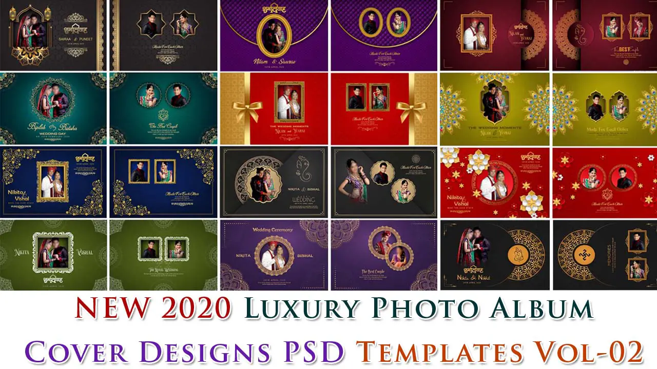 New 2020 Luxury Photo Album Cover Designs PSD Templates Vol-02