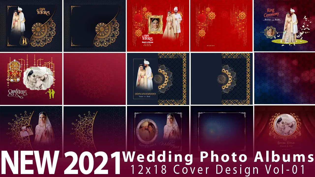Wedding Photo Albums 12x18 Cover Design Vol-01
