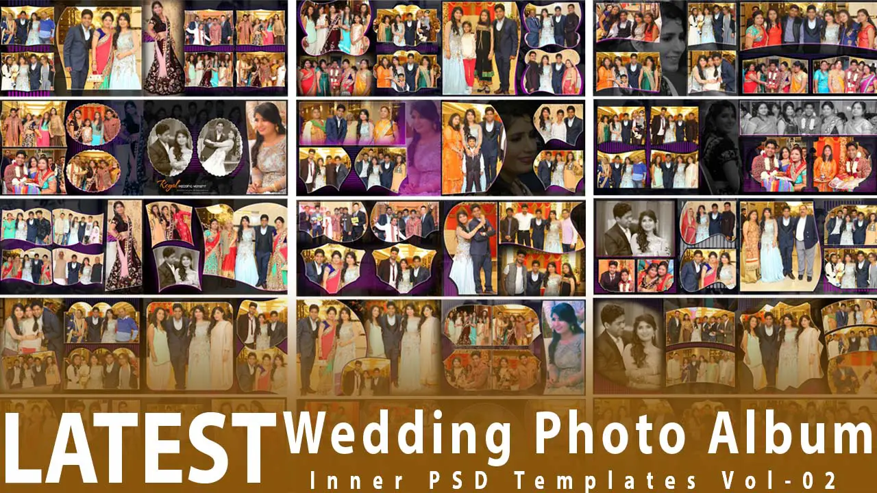 Latest Wedding Photo Album Inner PSD Templates Vol-02