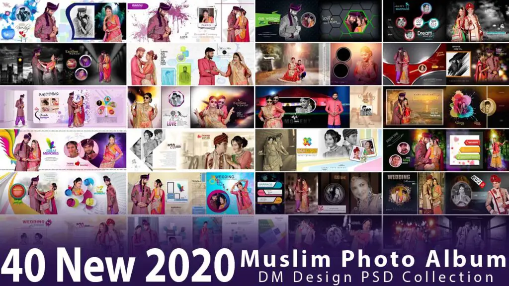 40 Muslim Photo Album Design 12x36 PSD Templates