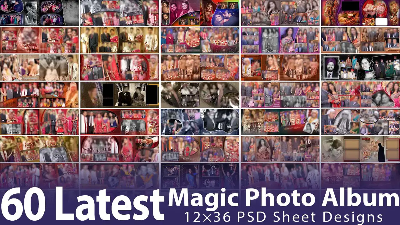 60 Latest Magic Photo Album 12×36 PSD Sheet Designs