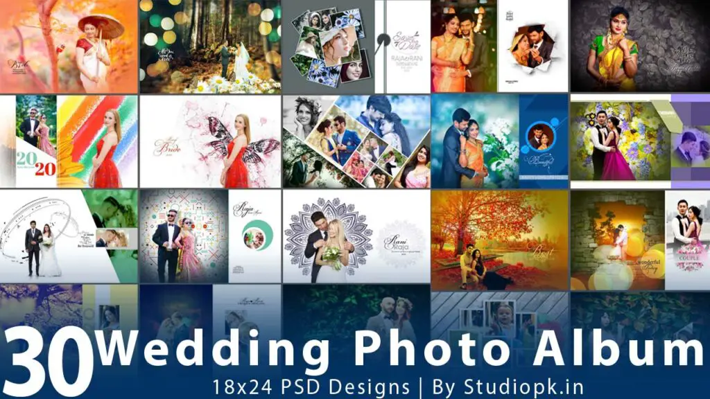 30 wedding photo album 18x24 PSD Designs
