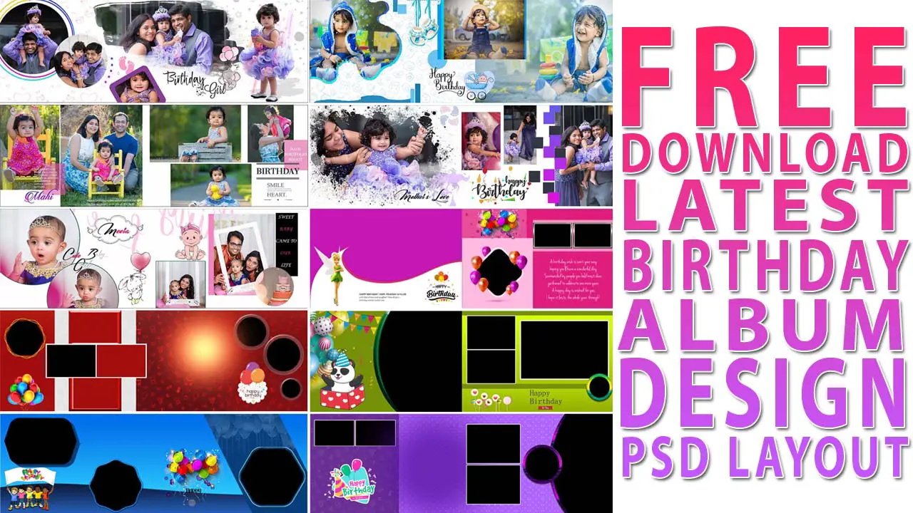 Free Download Latest 2021 Birthday Album Design PSD Layouts